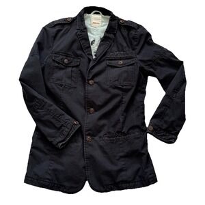 Diesel Men's Utility Military Jacket Moto Size S Y2K Black Workwear